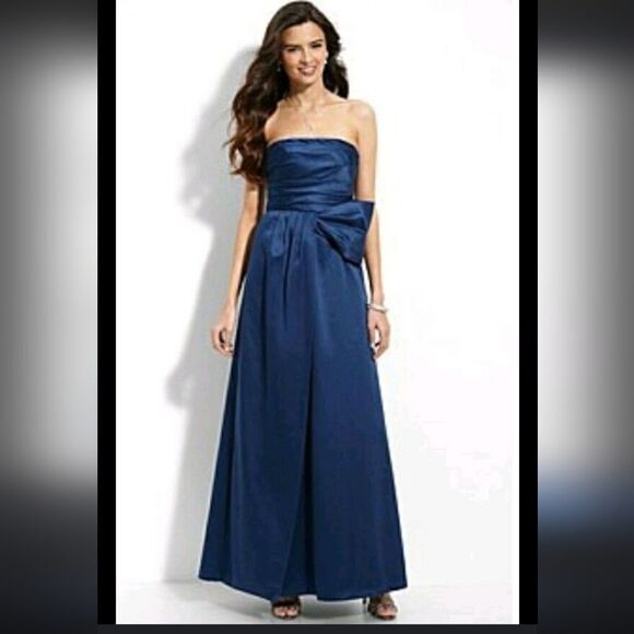 NWT $350 BCBG MaxAzria blue floor length gown evening dress - Picture 1 of 13